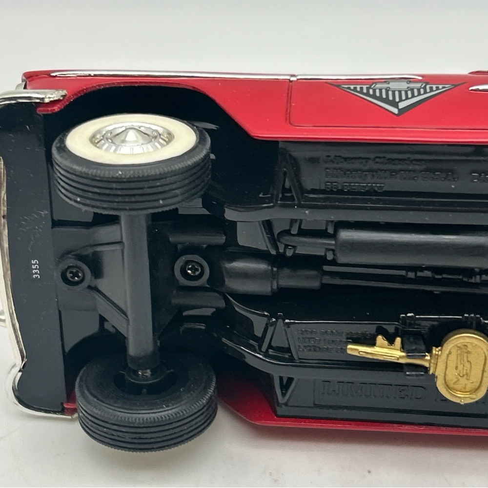 Vtg Liberty Classic 1955 Chevy Convertible Zora Arkus Duntov 1/25 Car Bank Red - Picture 16 of 16